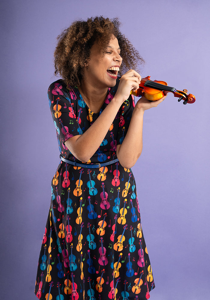 Ginette Violins Print Dress