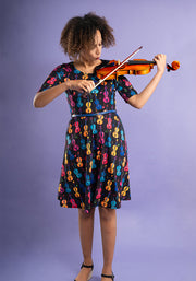 Ginette Violins Print Dress