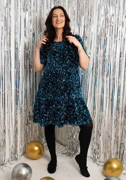 knee length dresses for ladies Scarlette Christmas Tree Long Sleeved Midi Dress main image 1