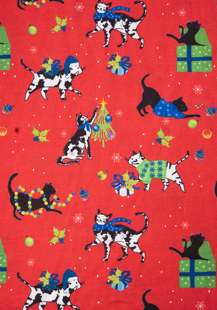 Jingles Christmas Cats Print Dress Popsy Clothing