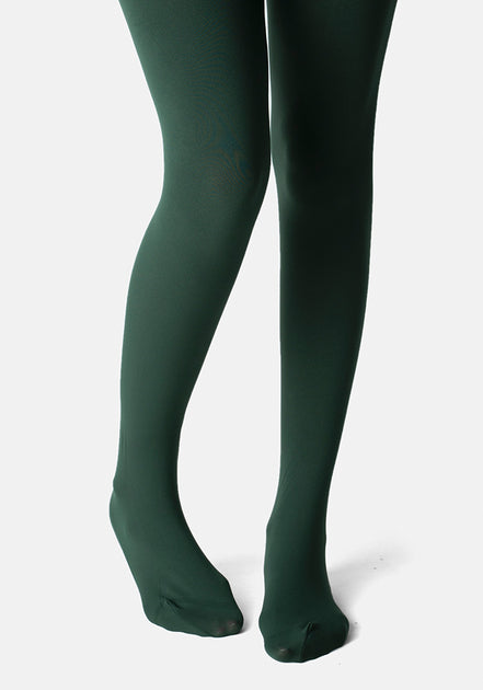 Premium 80 Denier Tights Forest Green1