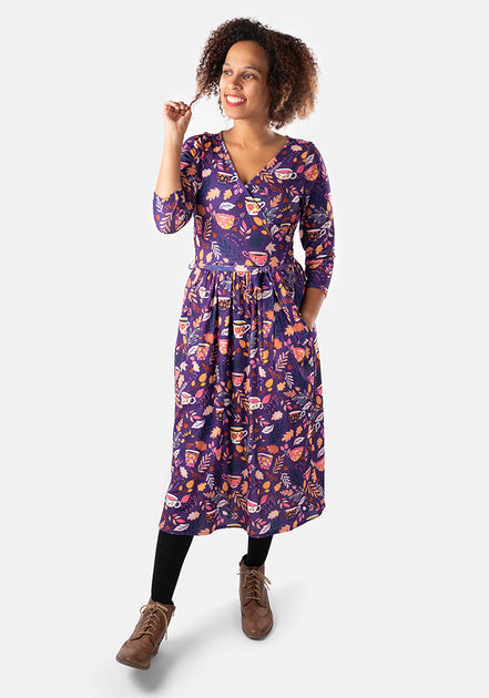 Mayra Teacups Print Midi Dress – Popsy Clothing