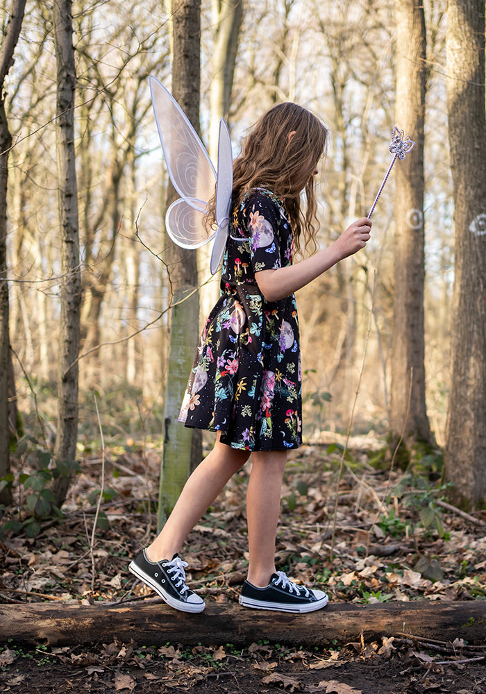 Children's Midnight Botanical Print Dress (Vespa)