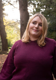 Berry Balloon Sleeve Jumper