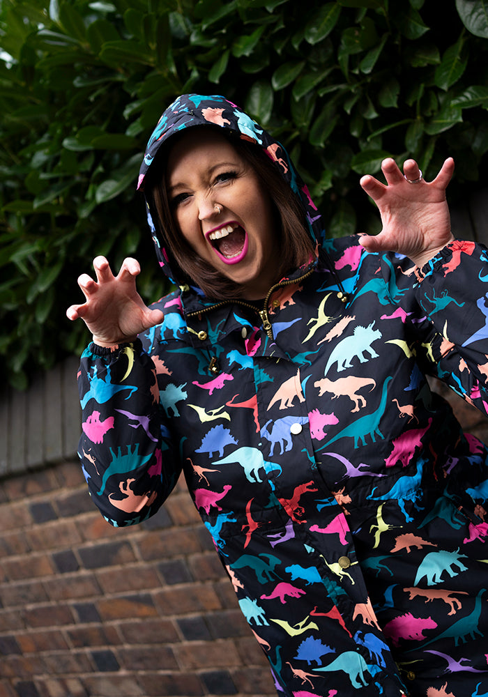 Eighth angle of Dinosaur Print Popsy Coat