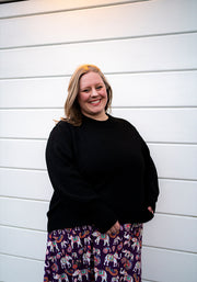 Black Balloon Sleeve Jumper