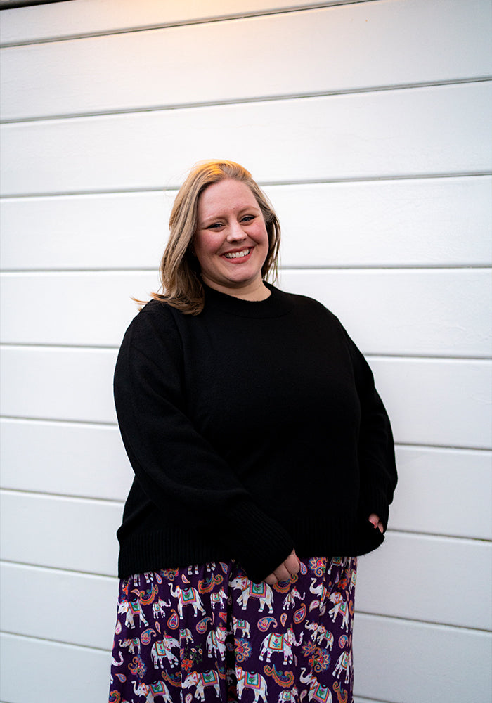 Black Balloon Sleeve Jumper