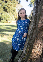 Children's Snowflakes Print Dress (Frost)