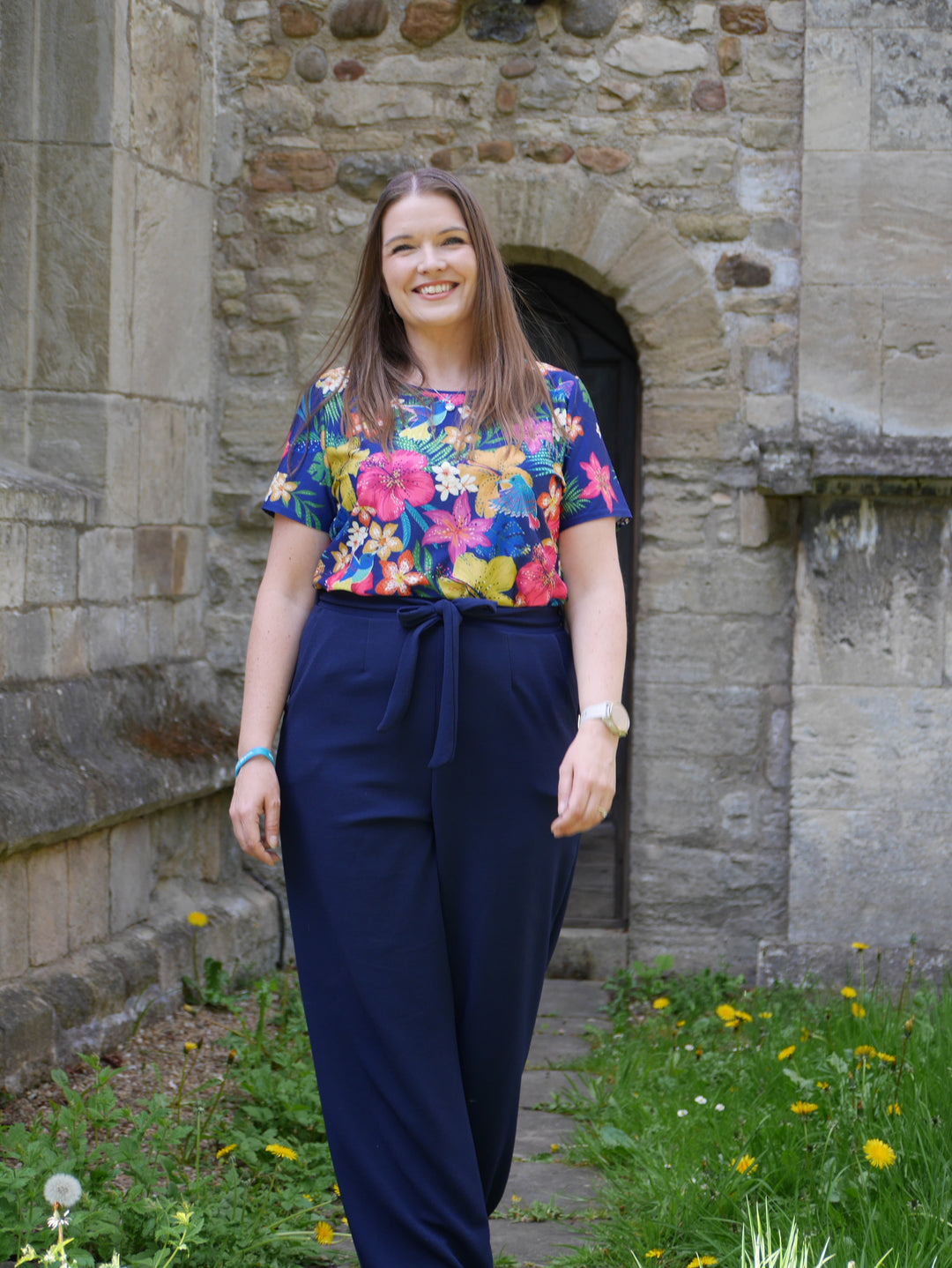 Eighth angle of Trisha Navy Popsy Trousers