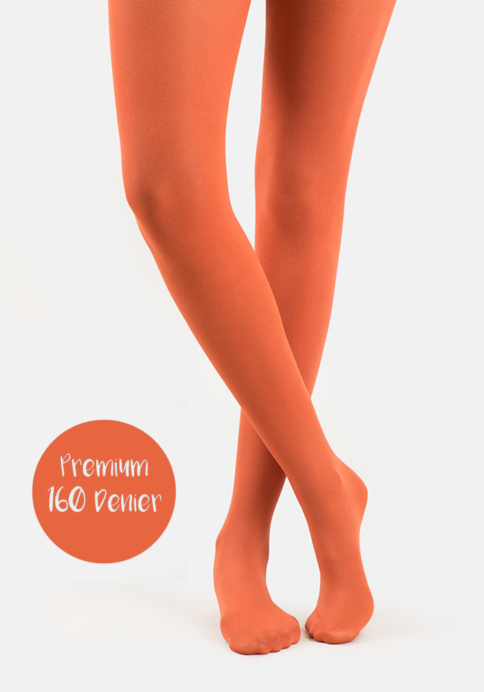 Front view of 160 Denier Opaque Premium Tights (Rust), enjoy all-day comfort with our warm Rust 160 denier tights.