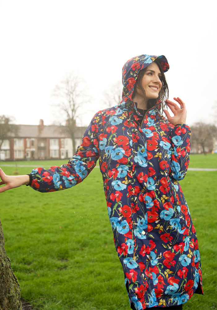 Seventh angle of Poppy Garden Print Lightweight Coat (Mac)