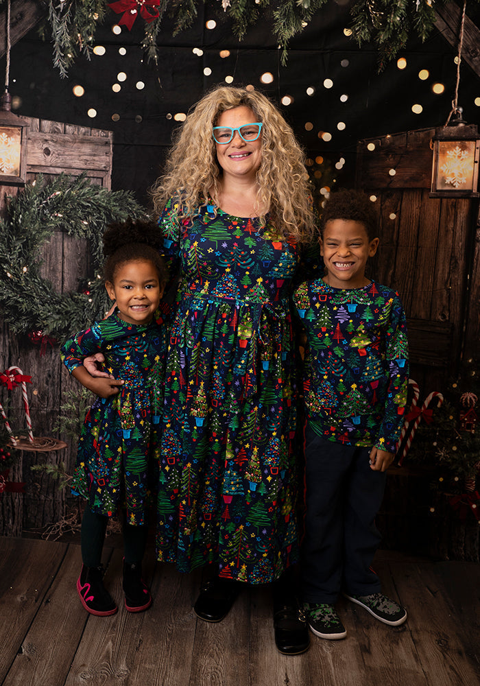 Children's Christmas Tree Print T-Shirt (Spruce)