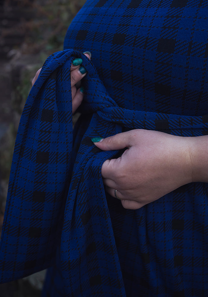 Jagger Blue & Black Check Jacquard Dress