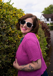 Pink Scallop Short Sleeve Cardigan
