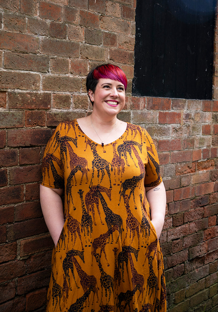 Kester Giraffe Print Viscose Trapeze Dress