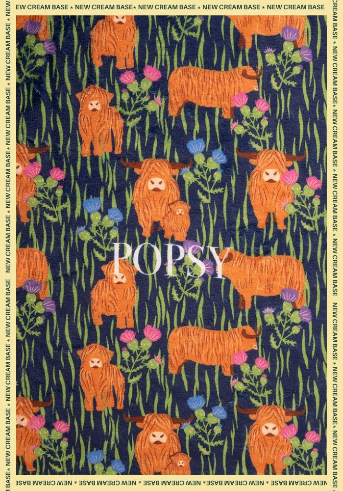 Second angle of Pop-under Highland Cow Print Plush Blanket