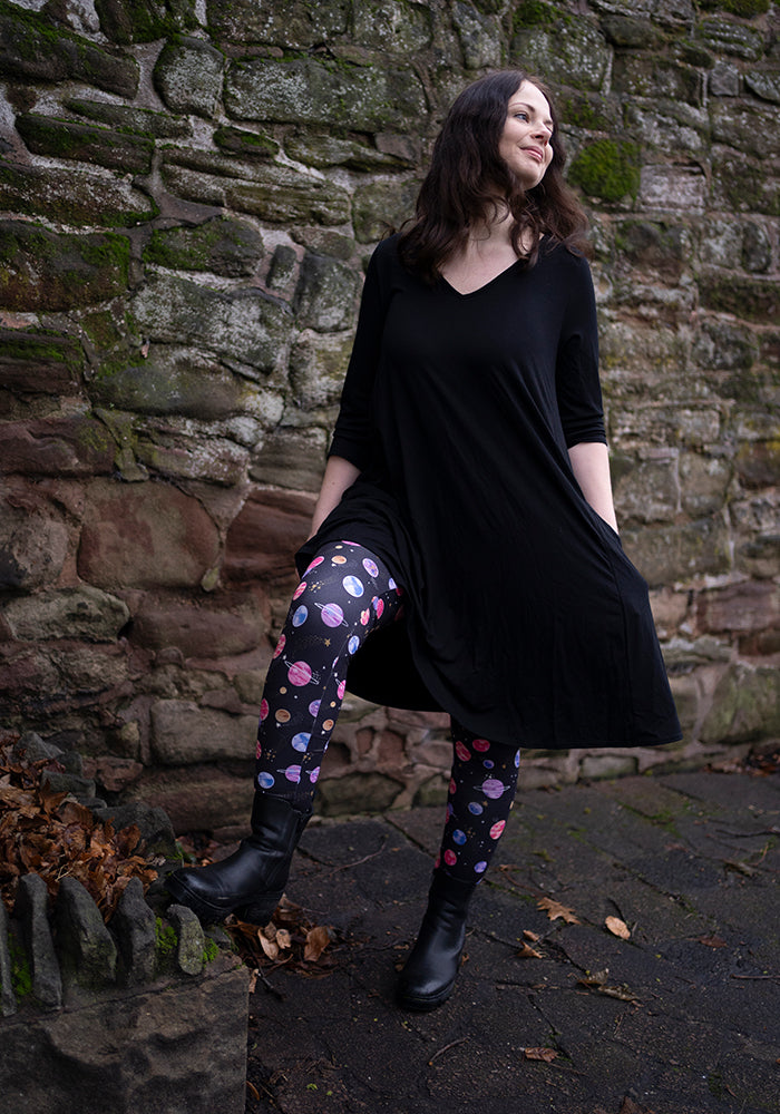 Seventh angle of Pippa Black Viscose A-Line Tunic