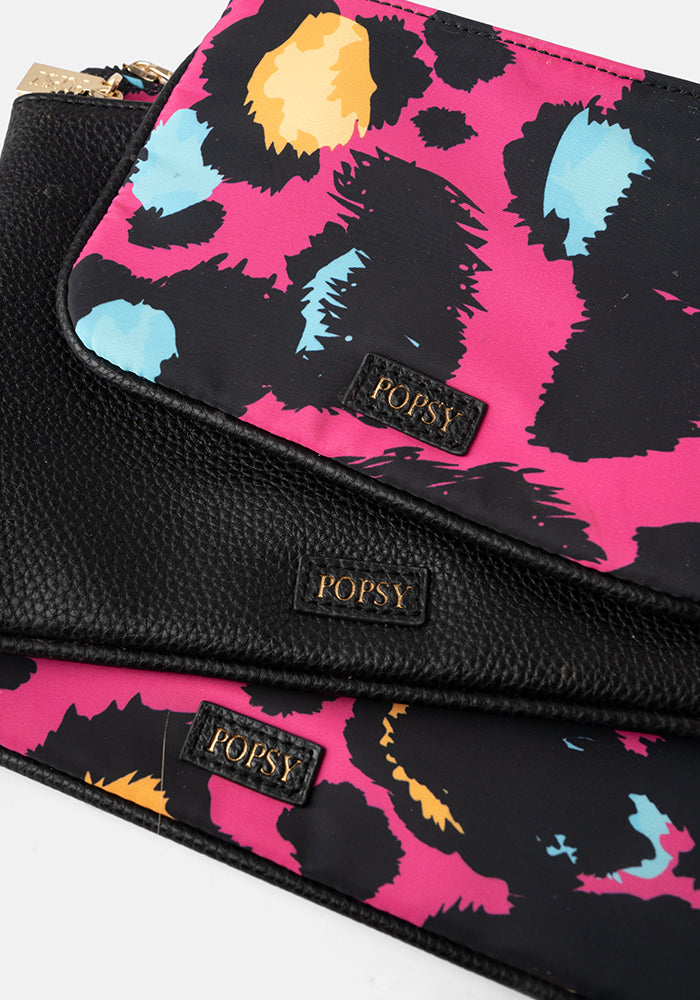 3 Piece Pink Animal Print Multi Use Bags