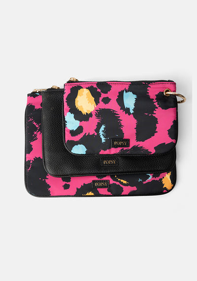3 Piece Pink Animal Print Multi Use Bags