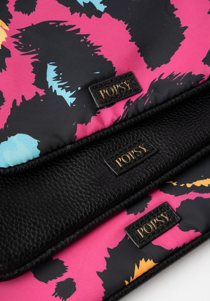 3 Piece Pink Animal Print Multi Use Bags