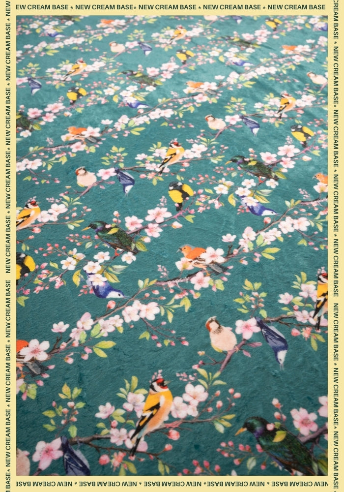 Fifth angle of Pop-under Blossom Birds Print Plush Blanket