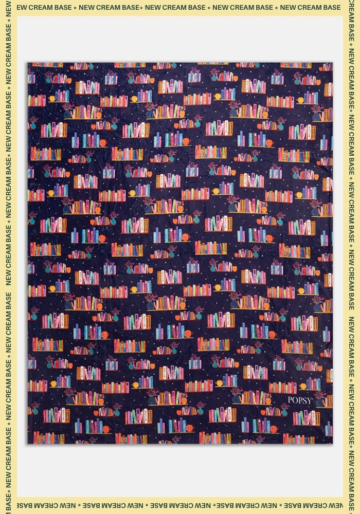 Fifth angle of Pop-under Bookshelf Print Plush Blanket