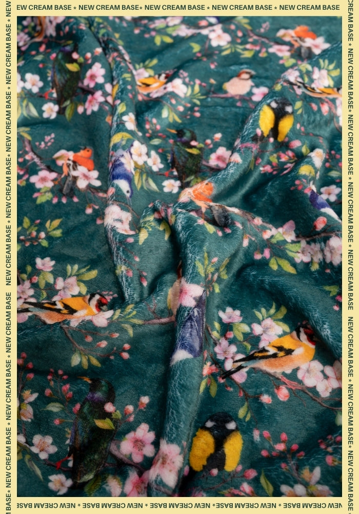 Sixth angle of Pop-under Blossom Birds Print Plush Blanket