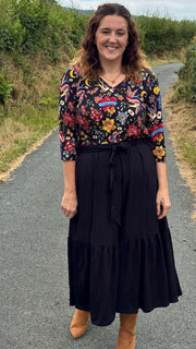 Kirsty Tattoo Print Loose Fit Viscose Top
