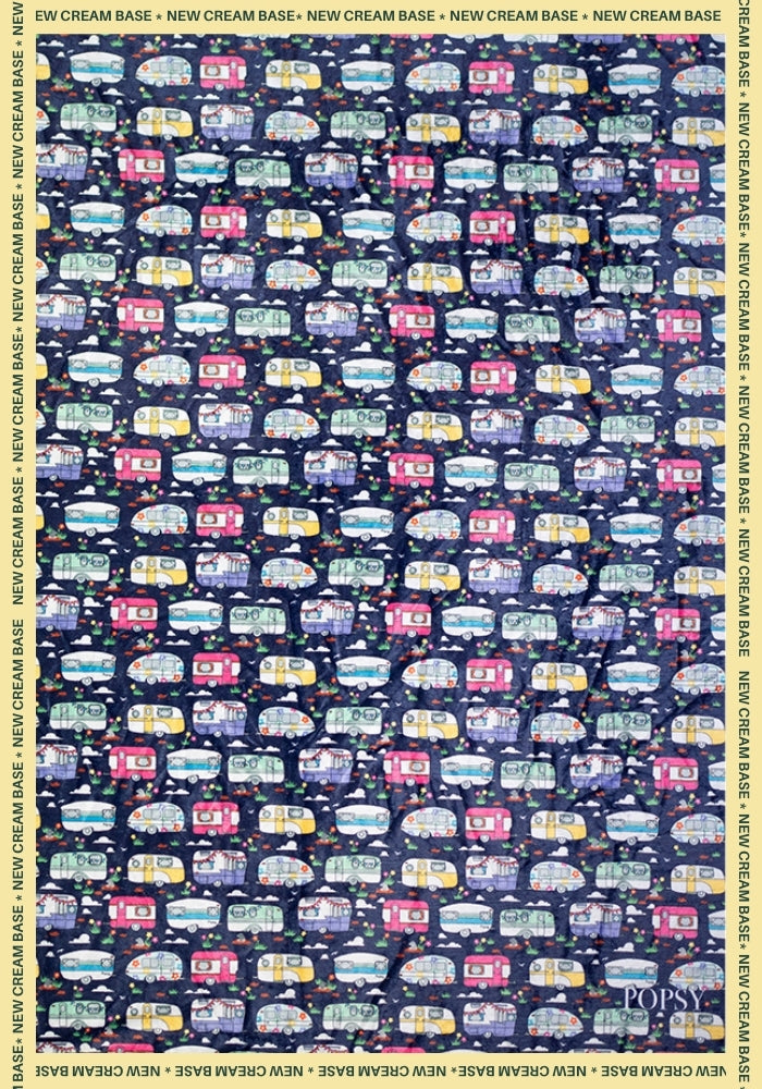 Fifth angle of Caravan Print Pop-under Plush Blanket