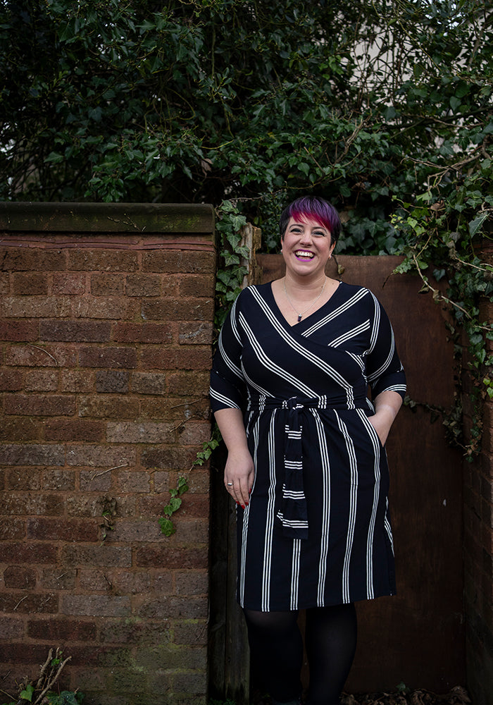 Shanice Navy Stripe Viscose Dress
