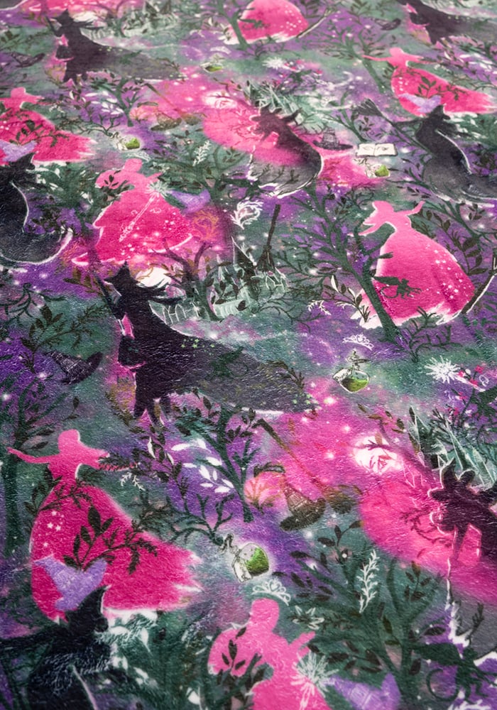 ** PRE-ORDER **Witches Print Pop-under Plush Blanket ** PRE-ORDER **