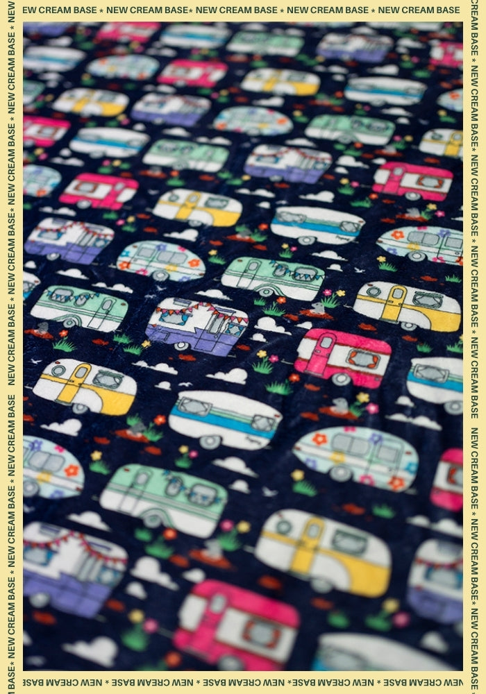 Eighth angle of Caravan Print Pop-under Plush Blanket