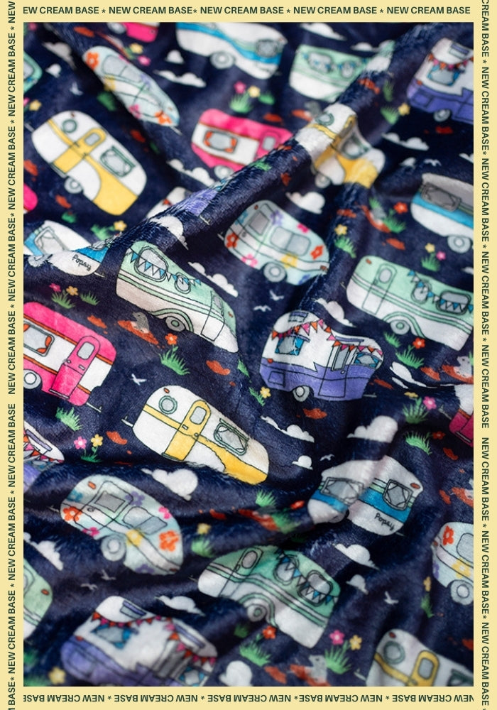 Fourth angle of Caravan Print Pop-under Plush Blanket