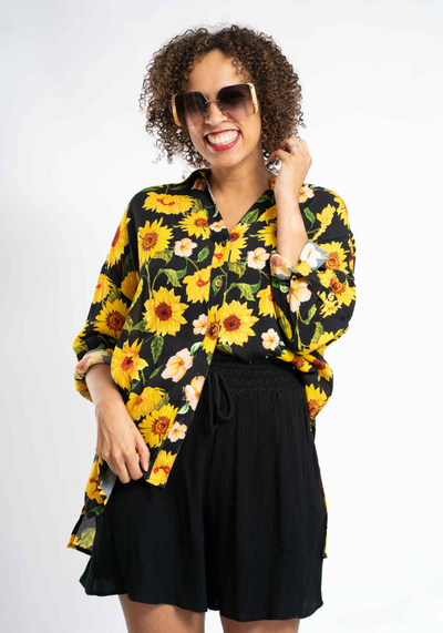 Lue Black Woven Popsy Shorts