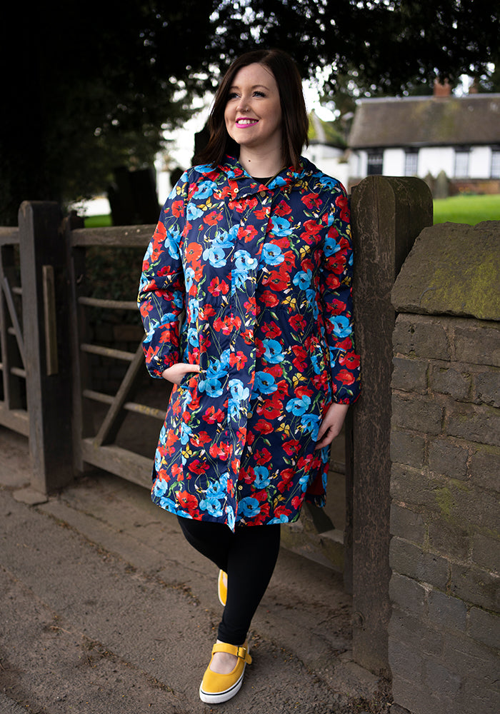 Fourth angle of Poppy Garden Print Lightweight Coat (Mac)