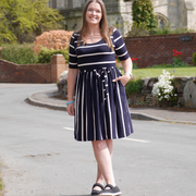 Essie Navy & Light Pink Stripe Dress