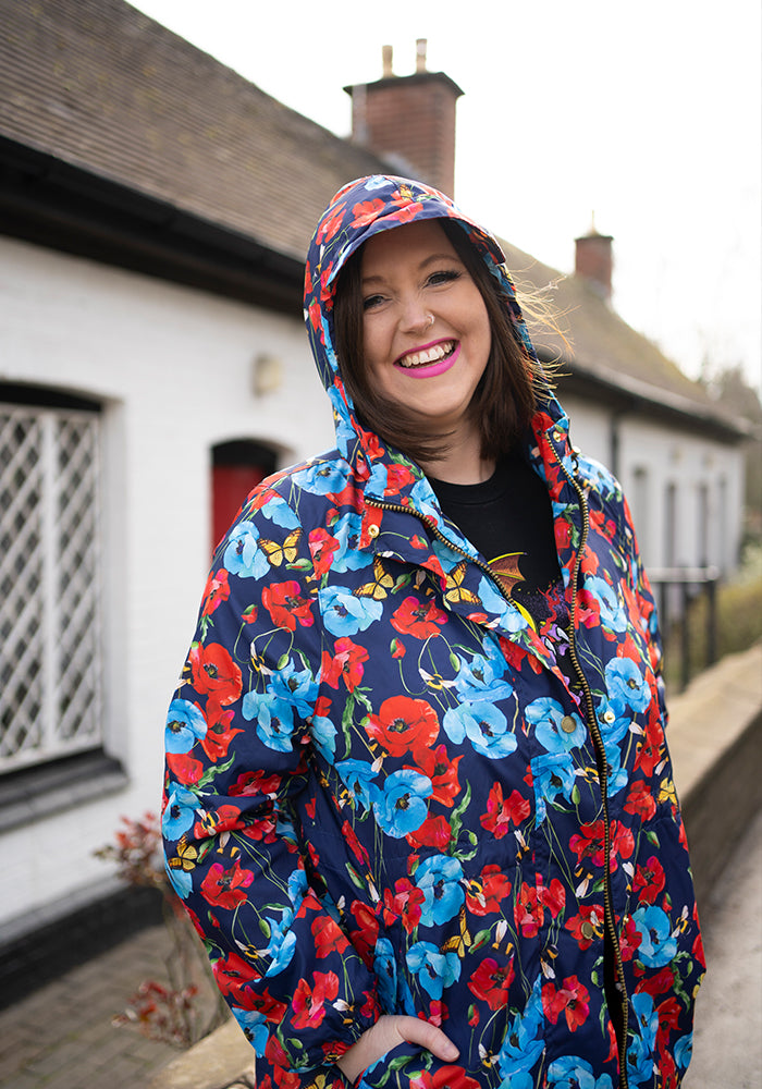Twelfth angle of Poppy Garden Print Lightweight Coat (Mac)