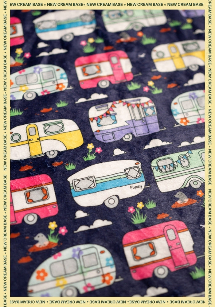 Ninth angle of Caravan Print Pop-under Plush Blanket