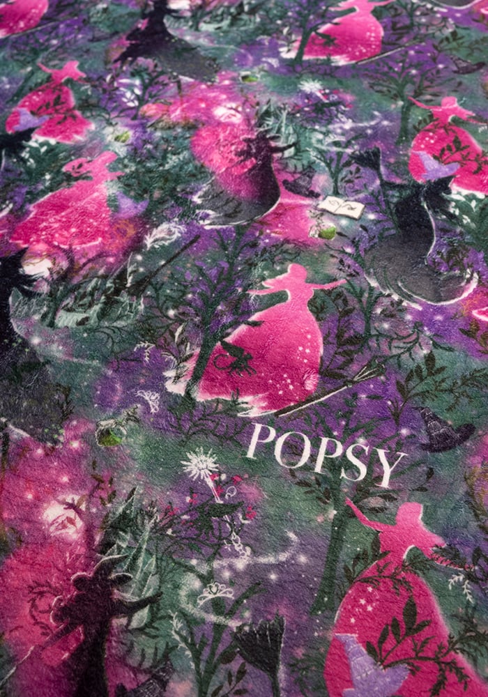 ** PRE-ORDER **Witches Print Pop-under Plush Blanket ** PRE-ORDER **