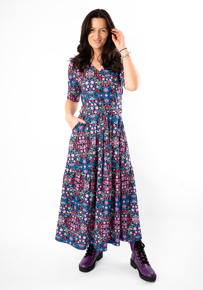 Third angle of Aalin Nouveau Floral Print Midaxi Dress