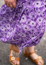 Abbi Dandelion Print Tiered Hem Midaxi Dress