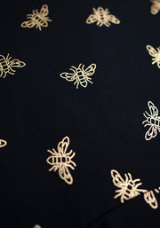 Abertha Gold Foil Bee Print Cotton Dress