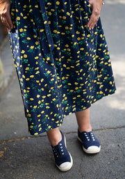 Abigail Buttercup Print Cotton Midi Dress
