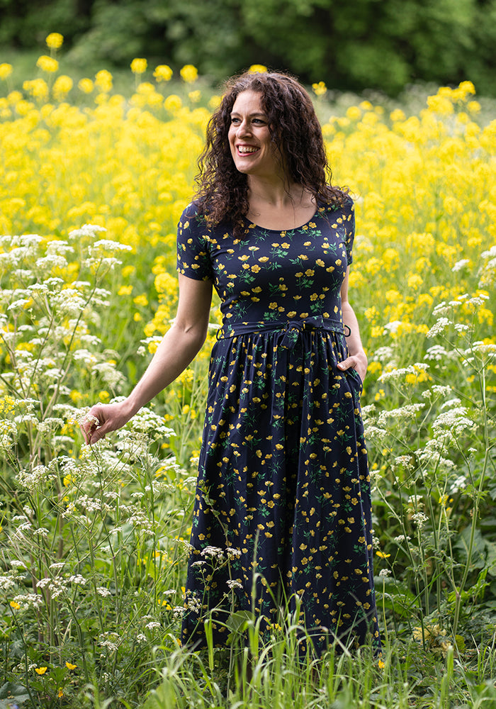 Fifth angle of Abigail Buttercup Print Cotton Midi Dress