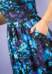 Pattie Abstract Butterfly Print Midi Dress