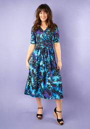 Pattie Abstract Butterfly Print Midi Dress