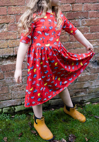 Children's Umbrella Print Dress (Acer)