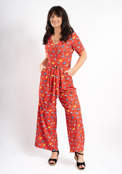 Acer Umbrella Print Culotte Leg Jumpsuit