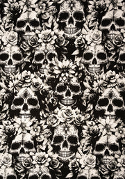 Children's Mono Skull Print Cotton T-Shirt (Addams)