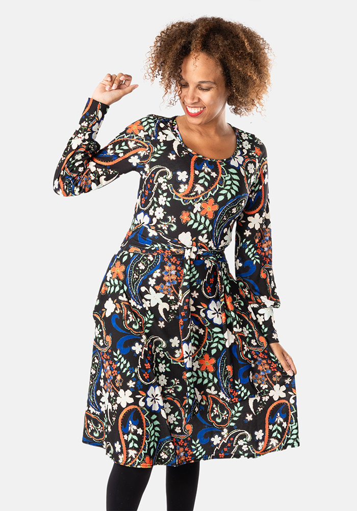 Addis Winter Paisley Print Dress